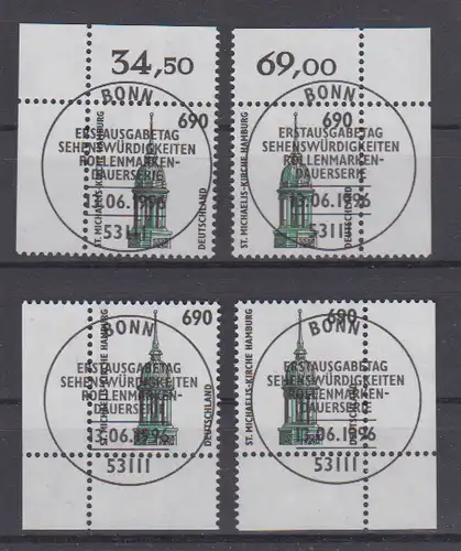 Bundesrep. Deutschland 1996 Nr 1860 o 4 Ecken Ersttagssonderstempel Bund 4x 1860 o