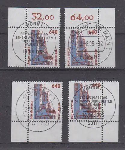 Bundesrep. Deutschland 1995 Nr 1811 o 4 Ecken Zentraler Rund / Vollstempel Bund 1811 o