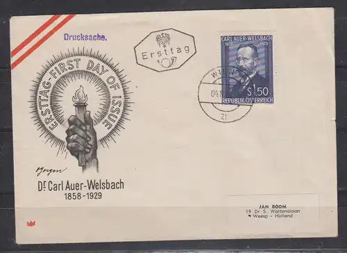 Österreich 1954 Nr 1006 FDC Ersttagsstempel Österreich 1006 FDC