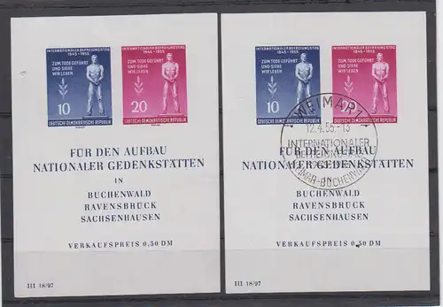 DDR 1955 Nr Block 11 Postfrisch / ** Ersttagssonderstempel DDR Bl. 11