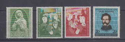 Bundesrep. Deutschland 1952 Nr 151 153/54 155 ** Postfrisch / ** Bund 151 ** u.a.