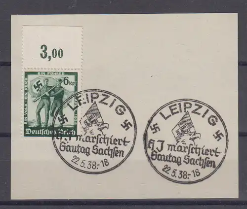 Deutsches Reich 1938 Nr 662 SSt Briefstück Dt.Reich 662 Bs