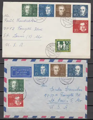 Bundesrep. Deutschland 1959 Nr 315/19 Brief Bund 315/19
