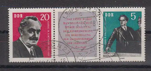 DDR 1962 Nr 893/94 o Streifen Zentraler Rund / Vollstempel DDR 893/94 o