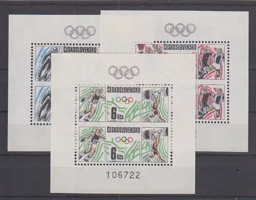 Tschechoslowakei 1988 Nr Block 74/76** Postfrisch / ** CSSR Bl. 74/76**