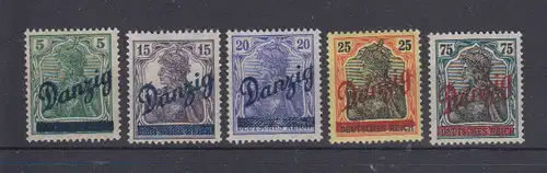 Freie Stadt Danzig 1920 Nr 21/25 * mit 24-IIa * Falz / Gummimängel / * Danzig 21/25 *