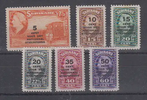 Surinam 1945 Nr 268/73 * Falz / Gummimängel / * Surinam 268/73*