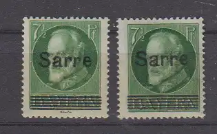 Saargebiet/Saarland 1920 Nr 2x C31 * Falz / Gummimängel / * Saargebiet C31 *