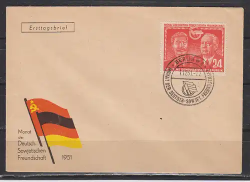 DDR 1951 Nr 297 FDC Ersttagssonderstempel DDR 297FDC