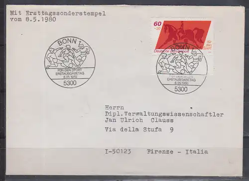 Bundesrep. Deutschland 1980 Nr 1047-I Brief Brief Bund 1047-I Brief