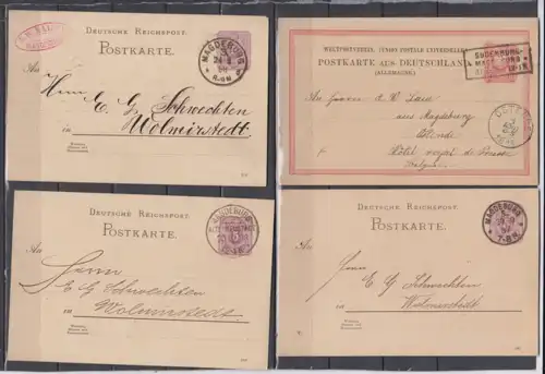 Deutsches Reich 1885- 1888 Nr 4 GZS mit u.a. P 8 o Gestempelt (Posten) Dt.Reich u.a. P8 o