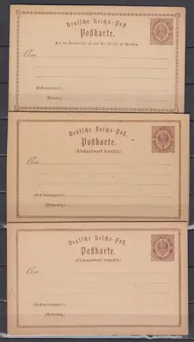 Deutsches Reich 1873 Nr GZS P 1 3 4 ** Postfrisch / ** Dt.Reich P1,3,4 **