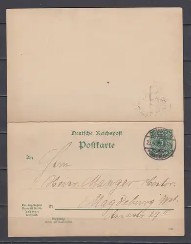 Deutsches Reich 1899 Nr Ganzsache P 38I o Rundstempel (Datum und/oder Ort klar) DR P 38I o