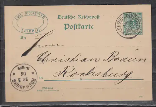 Deutsches Reich 1895 Nr P 30 o Zentraler Rund / Vollstempel Dt.Reich P 30 o