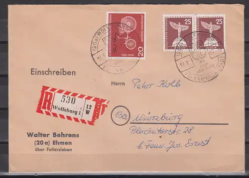 Berlin (West) 1956 Nr 147 Paar auf Brief Brief Berlin 147