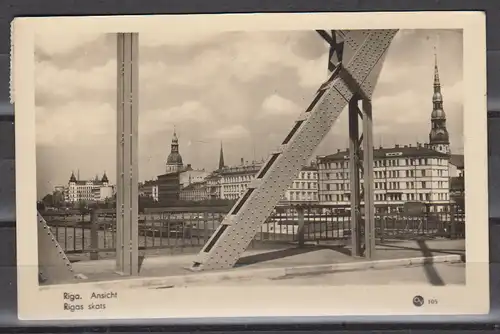 [Echtfotokarte schwarz/weiß] Riga. Ansicht/Rigas skats. 