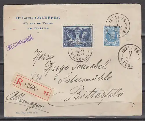 Belgien 1927 Nr MiF 214 221 Brief Belgien 214,221