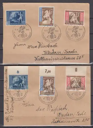 Deutsches Reich 1942 Nr 820/22 FDC 823/25 Brief SSt Brief Dt.Reich 820/23 FDC