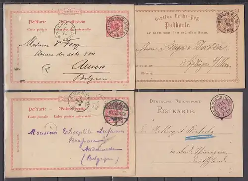 Deutsches Reich 1873-1897 Nr GZS P1 P12 2xP25 o Gestempelt (Posten) Dt.Reich P1 u.a.