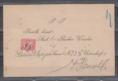Altdeutschland Bayern 1906 Nr GZS PZD 4/04 o Brief Bayern PZD 4/04 o