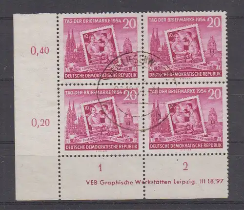 DDR 1954 Nr 445XII DV o Rundstempel (Datum und/oder Ort klar) DDR 445 DV o