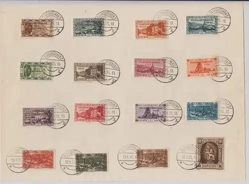 Saargebiet/Saarland 1935 Nr 179/94 o Briefstück Saargebiet 179/94 o