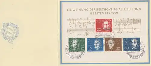 Bundesrep. Deutschland 1959 Nr Block 2 im Folder ESSt Ersttagssonderstempel Bund Bl. 2 FDC