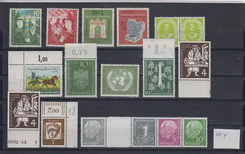 Bundesrep. Deutschland 1951-1960 Nr ab 123 ** Postfrisch / ** Bund Partie ab 123 **
