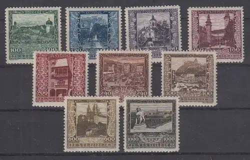 Österreich 1923 Nr 433/41 * Falz / Gummimängel / * ÖS 433/41*
