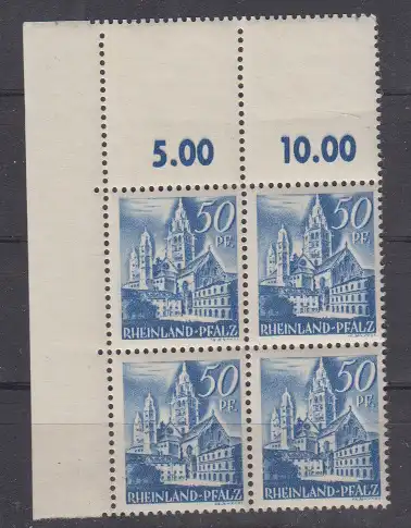 All. Bes. Franz. Zone 1947 Nr Rheinl.-Pfalz 11y 2x LF ** Postfrisch / **