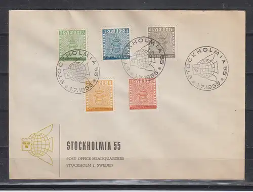 Schweden 1955 Nr 406/10 FDC Ersttagssonderstempel