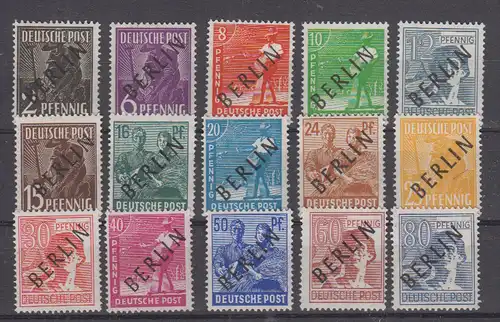 Berlin (West) 1948 Nr 1/16 * gpr Falz / Gummimängel / *