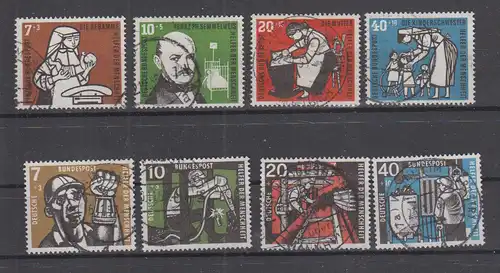 Bundesrep. Deutschland 1956,1957 Nr 243/46 und 270/73 o Zentraler Rund / Vollstempel