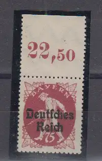 Deutsches Reich 1920 Nr 127 ** Oberrand Type IV Postfrisch / **