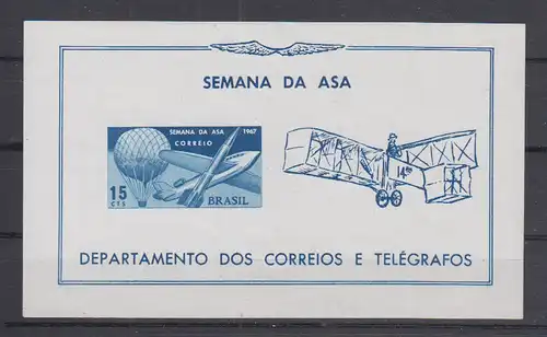 Brasilien 1963 Nr Block 21 ** Postfrisch / **