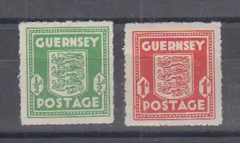 GB-Guernsey 1941 Nr II.WK Kanalinsel Guernsey MiNo. 1g/2bv ** gpr Postfrisch / **