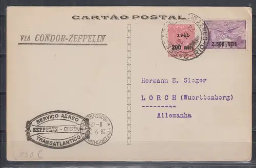 Brasilien 1931 Nr 368 Zeppelinkarte Brief