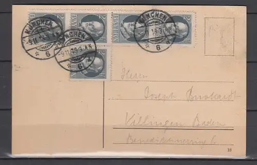 Altdeutschland Bayern 1918 Nr 5x110A MeF Brief