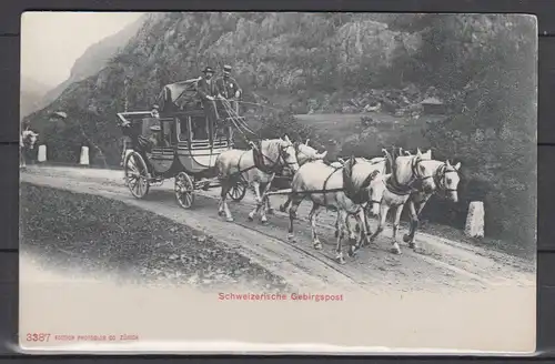 [Echtfotokarte schwarz/weiß] Schweizerische Gebirgspost  3387 Edition Photoglob Co. Zürich. 