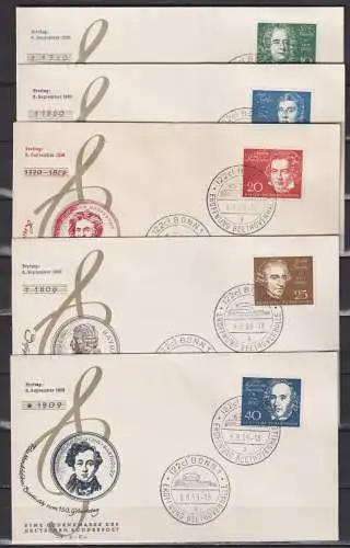 Bundesrep. Deutschland 1959 Nr 315/19 FDC Ersttagssonderstempel