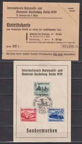 Deutsches Reich 1939 Nr 686/88 FDC Ersttagssonderstempel