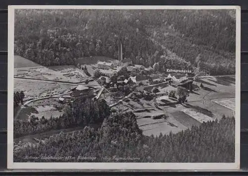 [Echtfotokarte schwarz/weiß] Kottmar Waldhäuser 483 m. Höhenlage Orig.Fliegeraufnahme und rückseitig Kottmar-Schänke Post Walddorf - Bes.Missbach Fernspr. Neugersdorf 3336. 