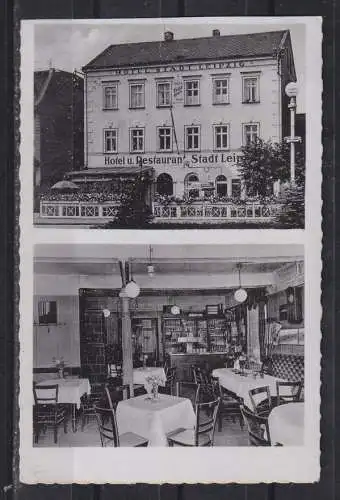 [Echtfotokarte schwarz/weiß] Hotel Stadt Leipzig, Naunhof Bez.Leipzig Bes.Gustav Schulze Pension, Kl. Saal,Vereinszimmer,Garagen,Telefon No. 352. 