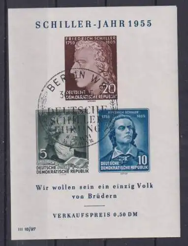 DDR 1955 Nr Block 12 PF IV SSt Sonderstempel