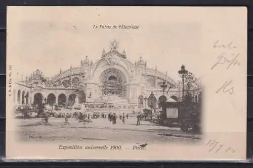 [Echtfotokarte schwarz/weiß] Exposition universelle 1900 - Paris / Le Palais de  l`Electricite. 