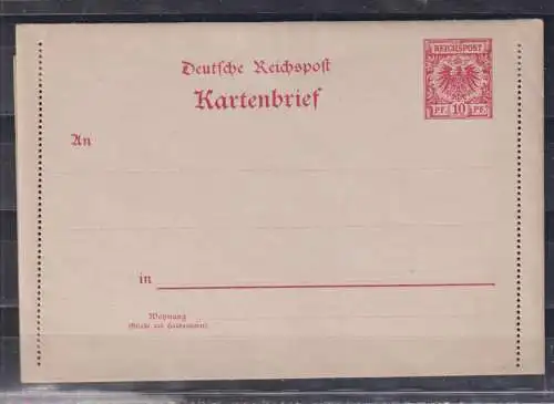 Deutsches Reich 1898 Nr K 7 ** Postfrisch / **