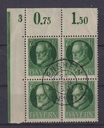 Altdeutschland Bayern 1916 Nr 113A o Zentraler Rund / Vollstempel