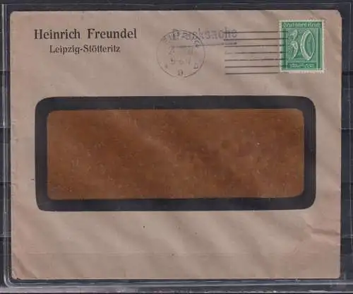 Deutsches Reich 1921 Nr 162 PF I Brief Brief