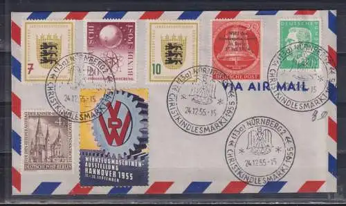 Bundesrep. Deutschland 1955 Nr 212/13 u.a. Brief