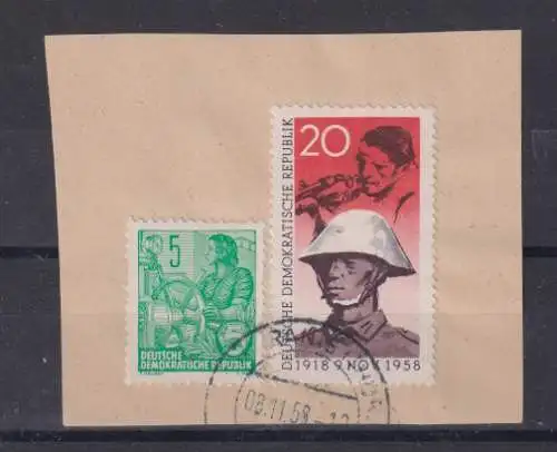 DDR 1958 Nr 662 Briefstück o Briefstück
